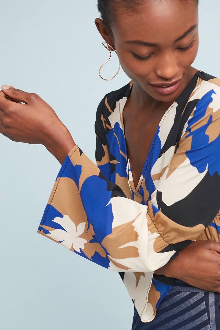 Tracy Reese Midnight Garden Wrap Blouse