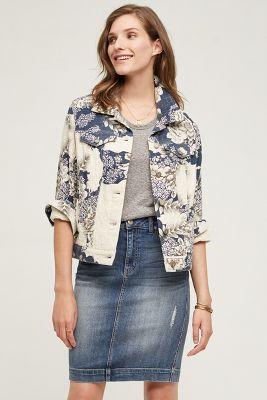 Pilcro Jacquard Shirt Jacket Neutral Motif