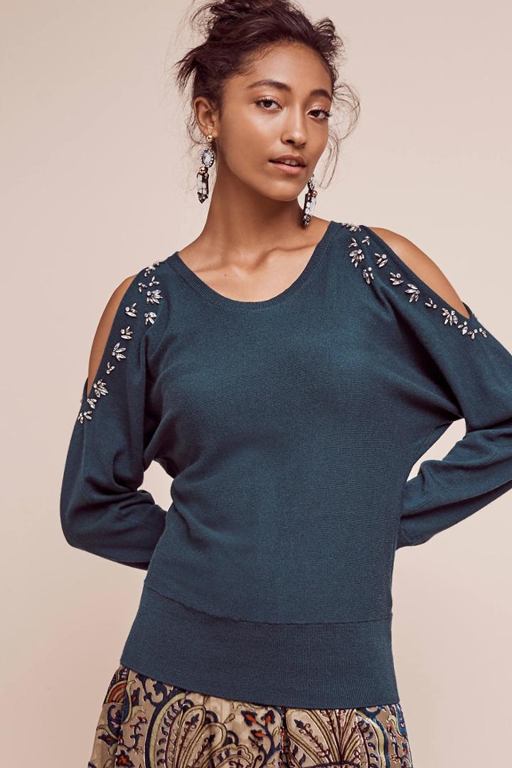 Knitted & Knotted Norwich Open-shoulder Pullover