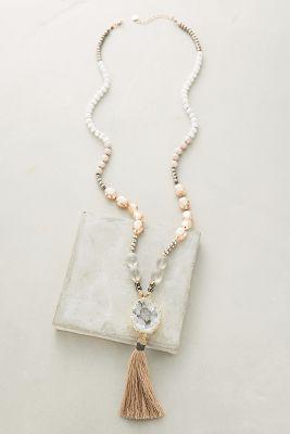 Anthropologie Tasseled Agate Lariat