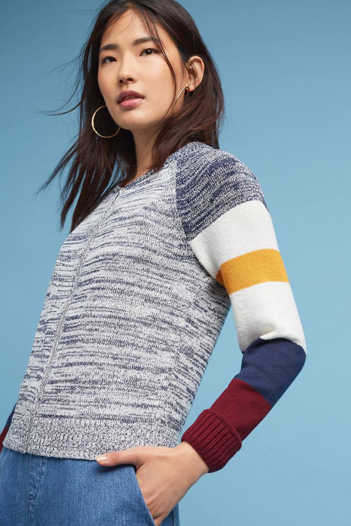 Moth Adrian Striped Bomber Cardigan