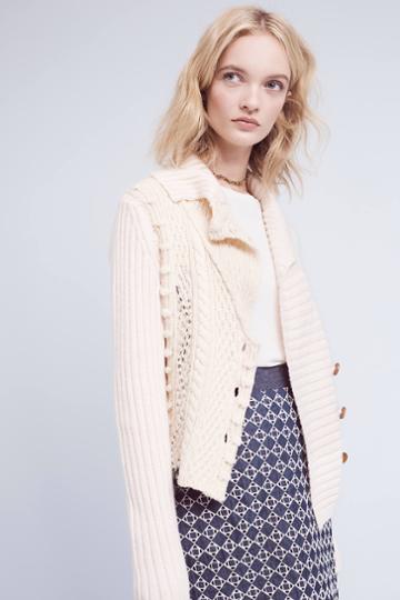 Rosie Neira Threaded Cableknit Cardigan