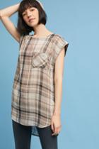 Akemi + Kin Cap-sleeve Plaid Tunic