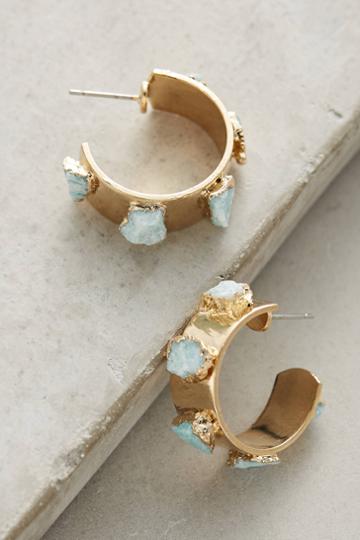 Dani Barbe Amazonite Hoop Earrings