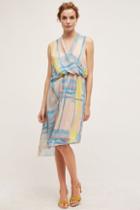 Dina Agam Watercolor Surplice Dress