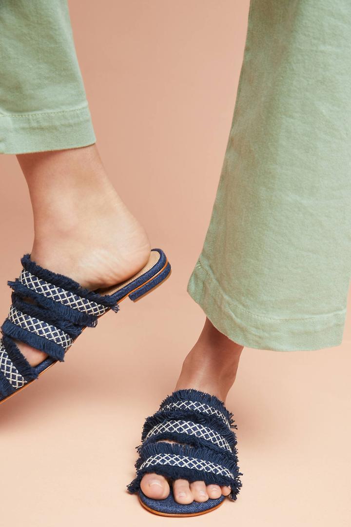 Schutz Jacqueilla Denim Slide Sandals