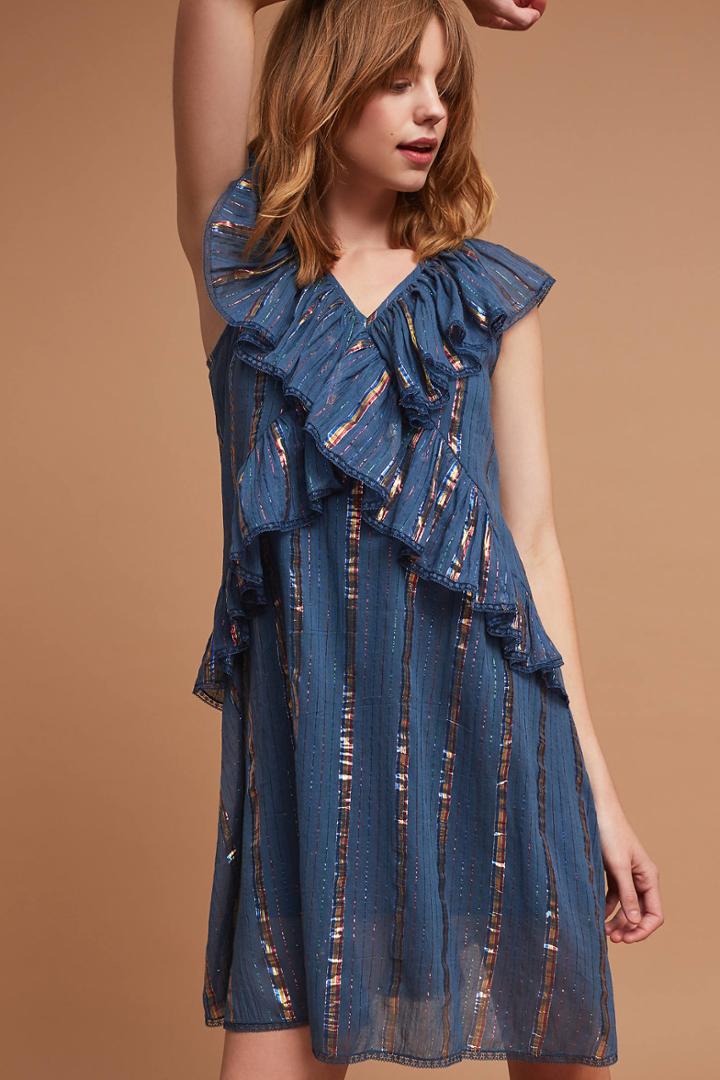 Tryb 212 Metallic Ruffled Dress