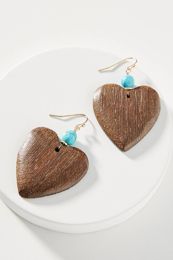 Sequin Callum Heart Drop Earrings