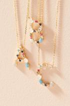 Anthropologie Stone Encrusted Monogram Necklace