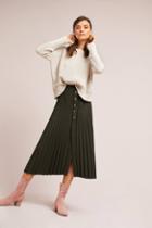 Few Moda Pleated Button-front Midi Skirt