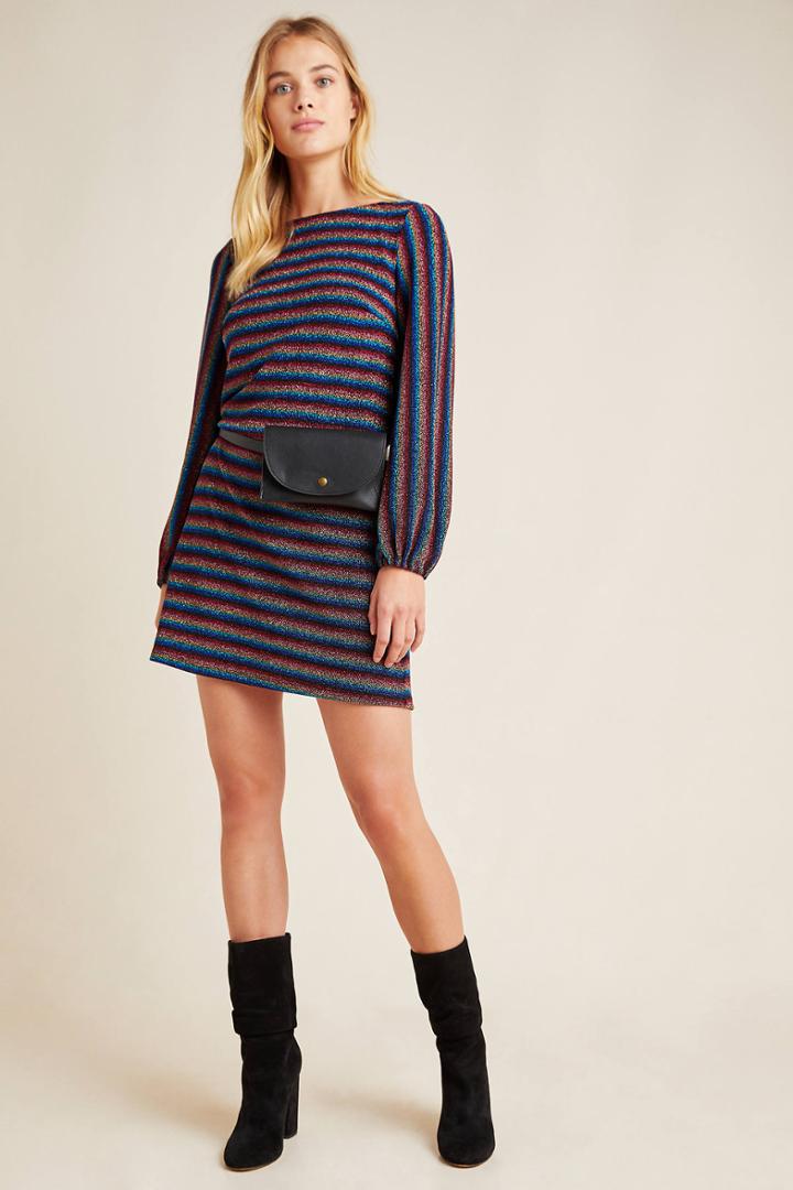 Eri + Ali Rainbow Stripe Cowl Back Tunic