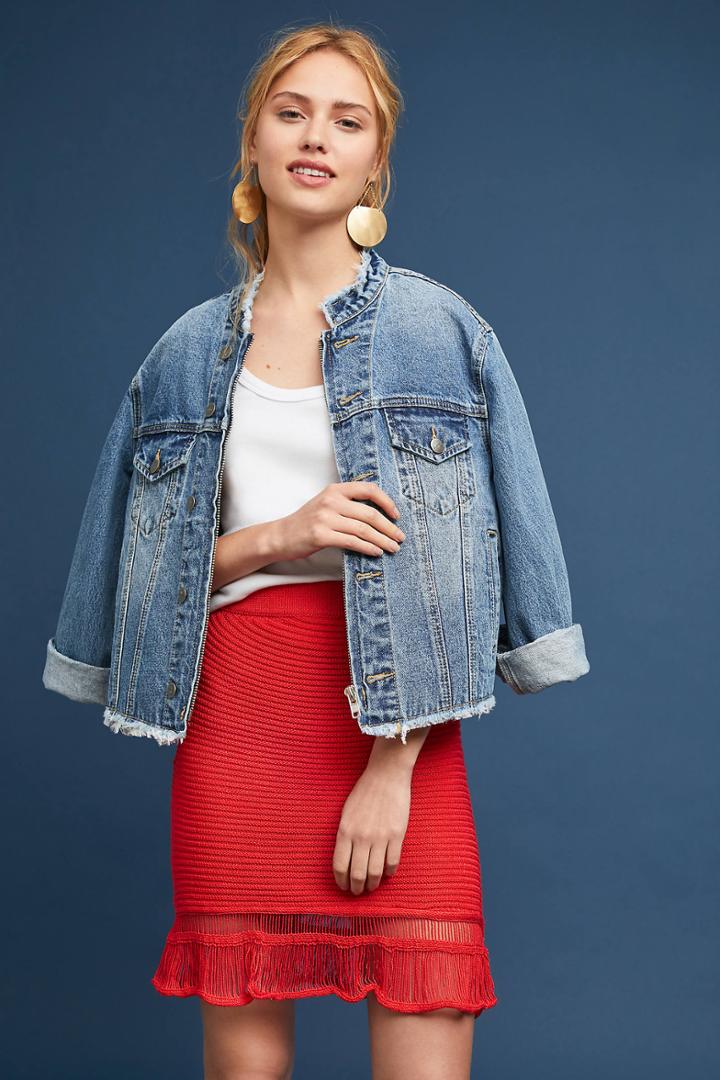 Moon River Ruby Flounced Skirt