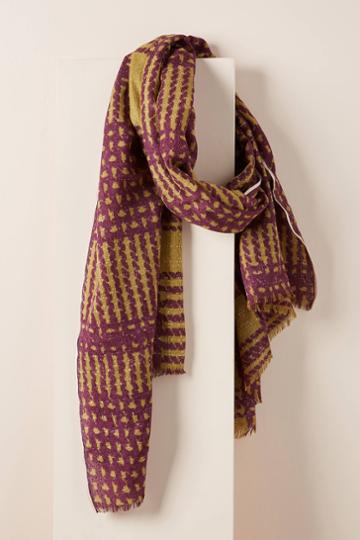 Epice Checkered Wool Scarf