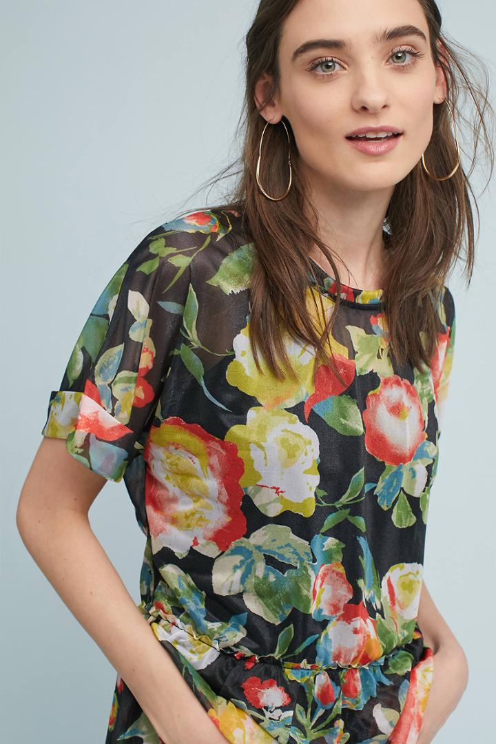 Eva Franco Matisse Mesh Peplum Top