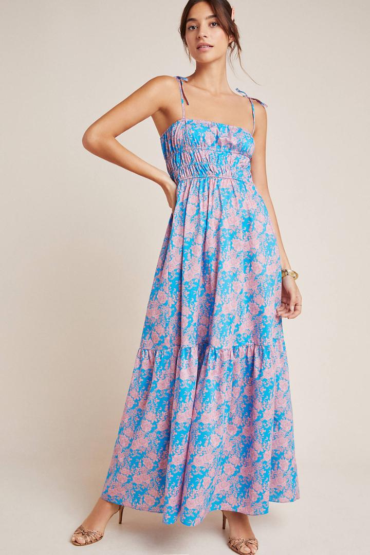 Cynthia Rowley Azores Smocked Maxi Dress