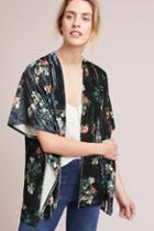 Anthropologie Shelburn Floral Velvet Kimono