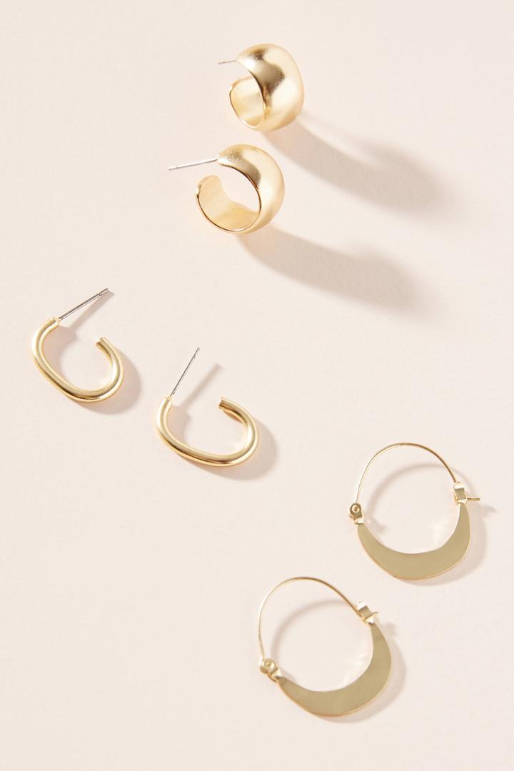 Anthropologie Willow Hoop Earring Set