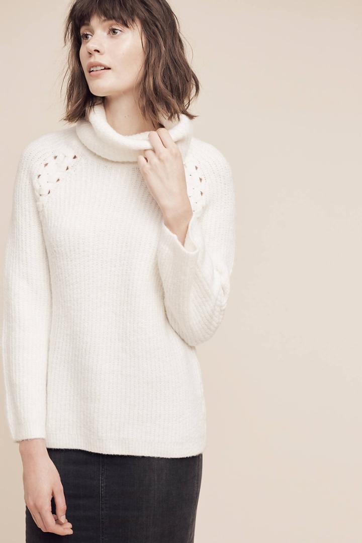 Moth Lace-up Ribbed Turtleneck