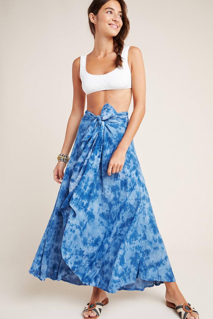 Anthropologie Tiare Hawaii Azure Maxi Skirt