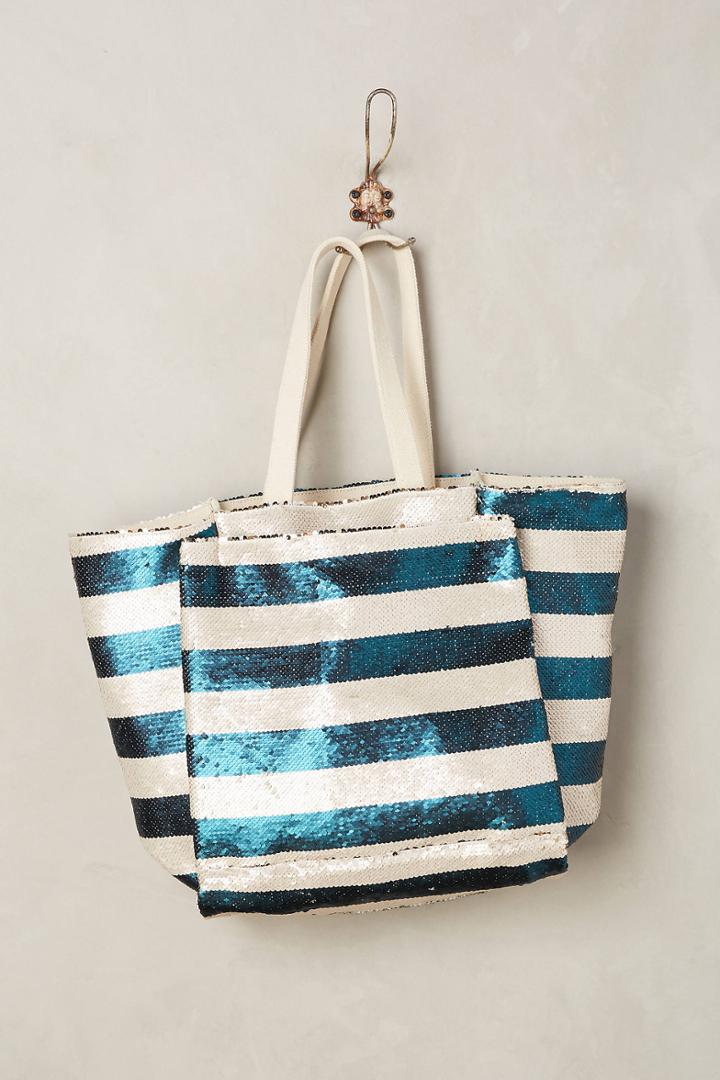 Anthropologie Sequin Glimmer Tote Bag