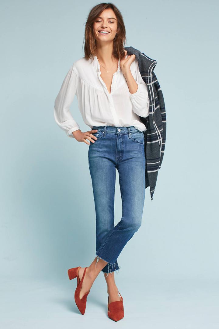 Mother Mother The Insider Crop Step Fray High-rise Jeans
