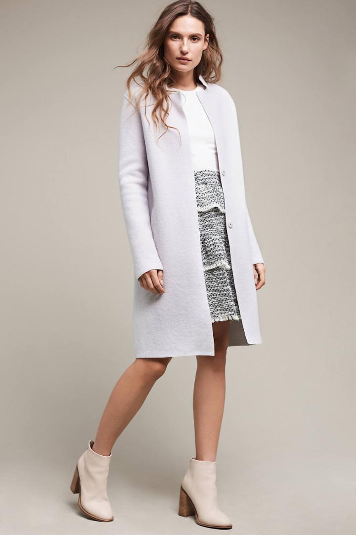 Line Lilac Boiled Wool Coat