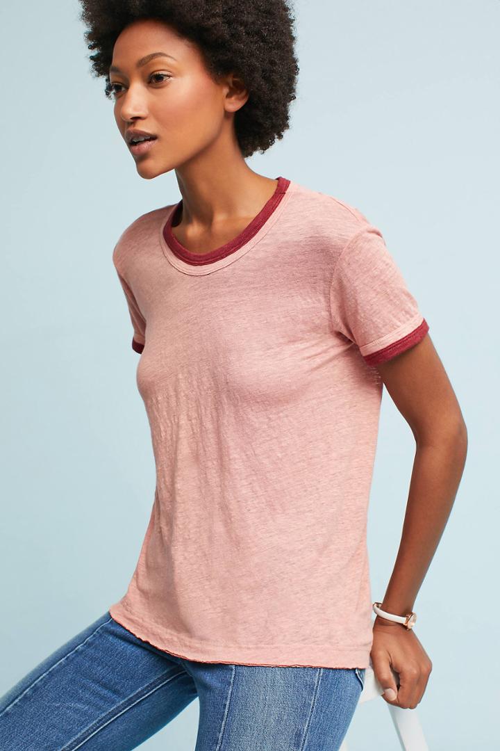 Wilt Linen Ringer Tee