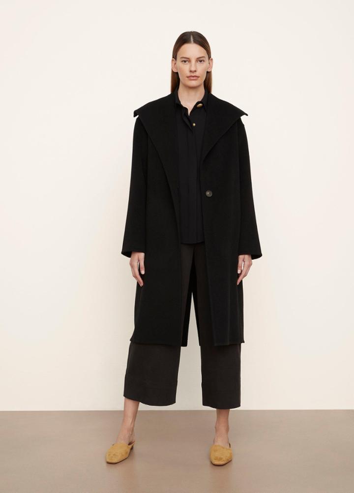Vince Belted Drape Neck Coat