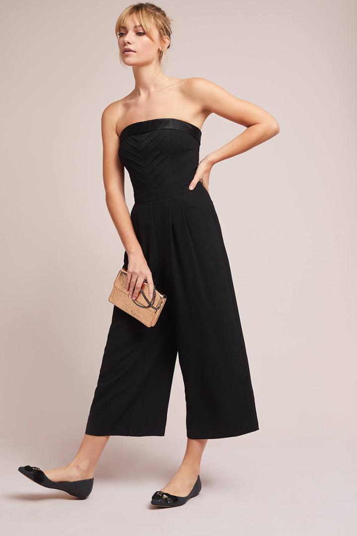 Greylin Pleated Strapless Jumpsuit