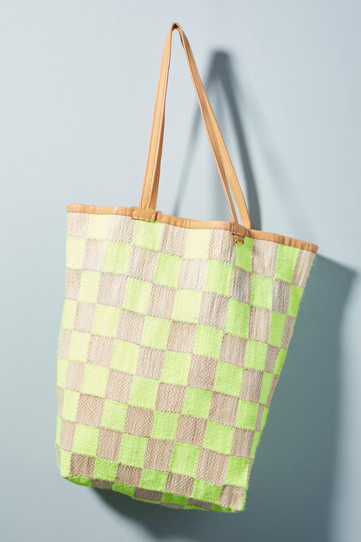 En Shalla Medium Checkered Tote Bag