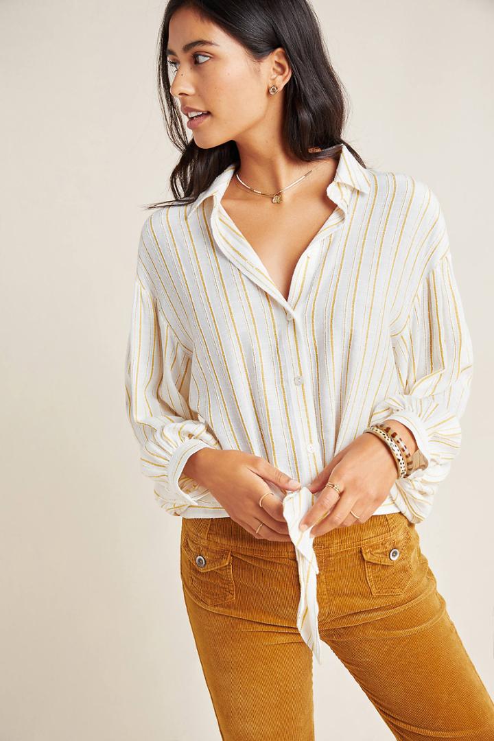 Anthropologie Tailor Striped Buttondown