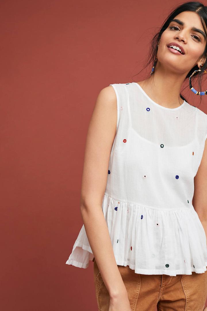 Norblack Norwhite Mirrored Peplum Top