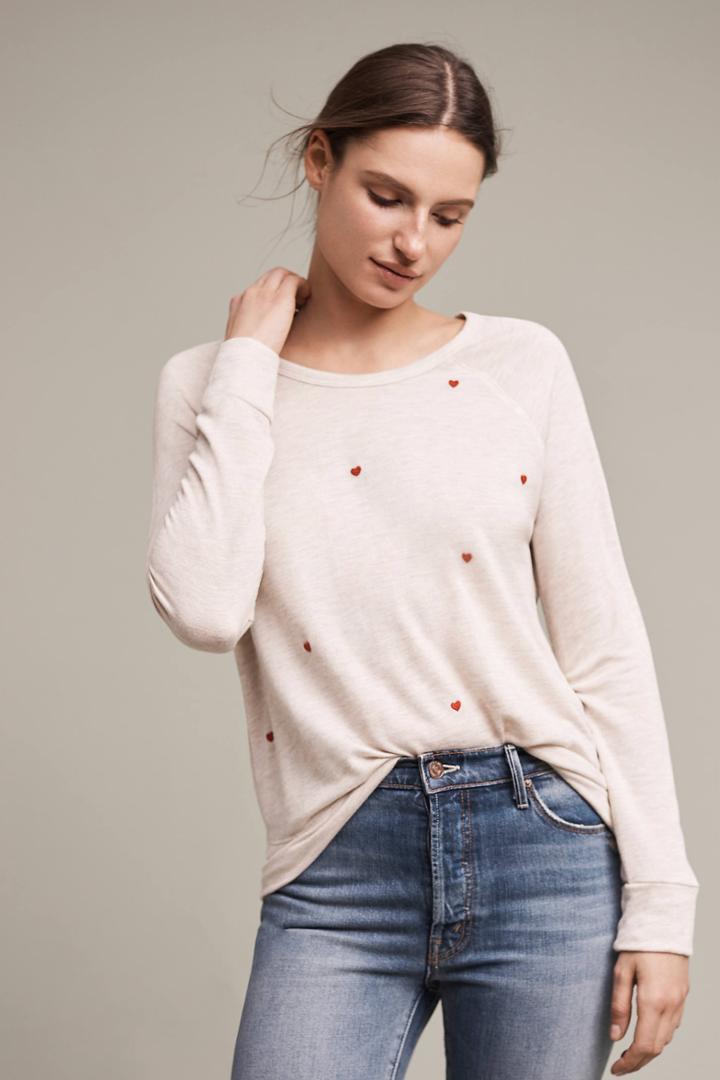 Sundry Heart-patched Pullover