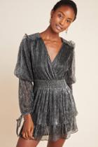 Misa Lisi Smocked Metallic Mini Dress