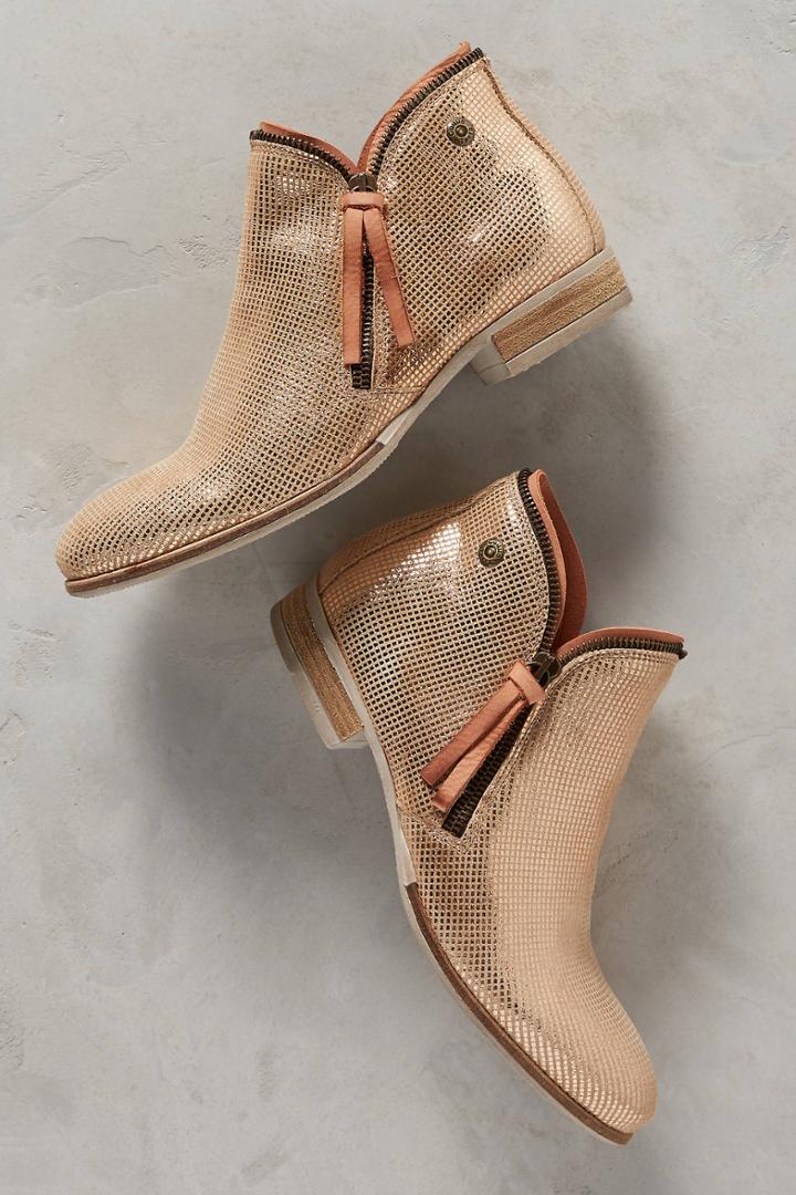 Coqueterra Metallic Rose Gold Booties