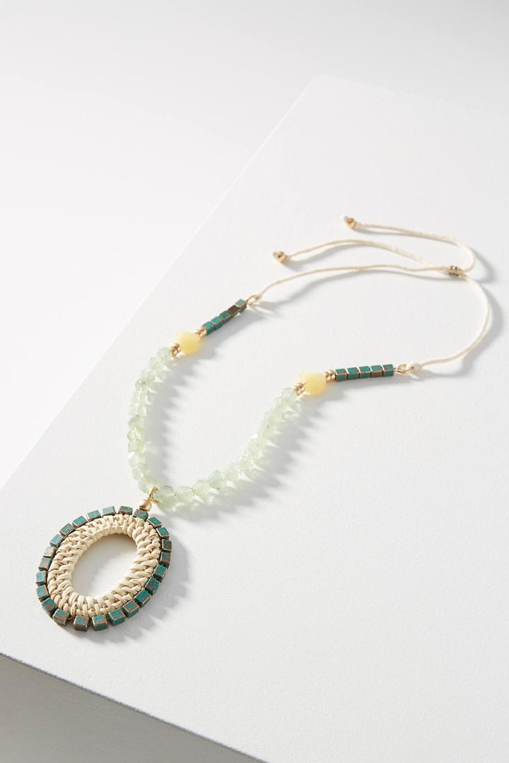 Anthropologie Magda Wicker Pendant Necklace