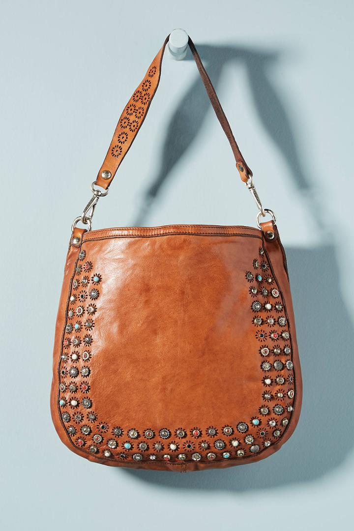Campomaggi Studded Leather Slouchy Tote Bag