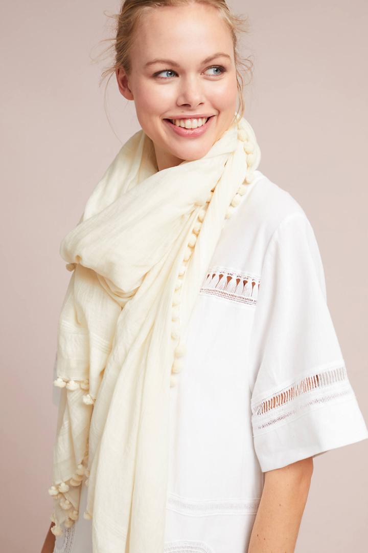 Matta Dupatta Tasseled Silk Scarf