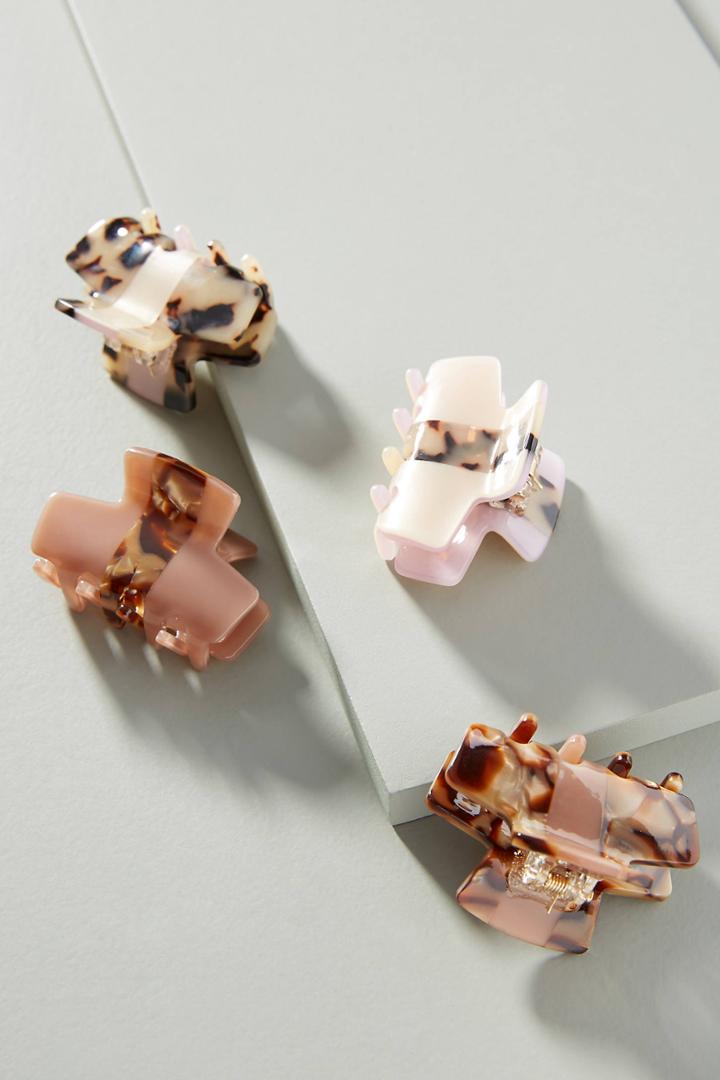 Anthropologie Maria Colorblocked Mini Hair Clip Set