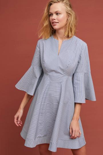 Adria Moss Poplin Bell-sleeved Dress
