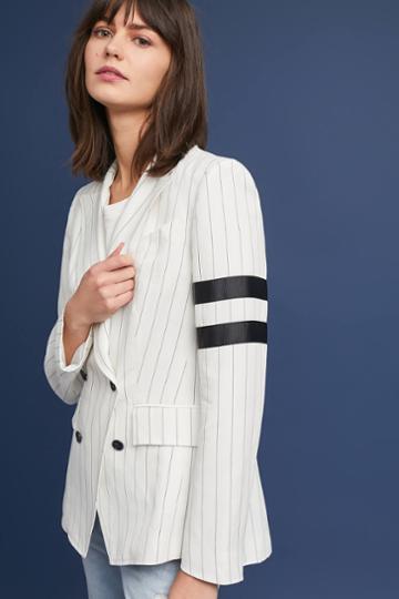 Sosken Pinstriped Linen Blazer
