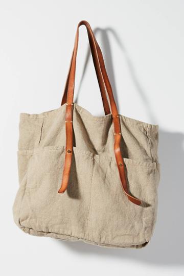 Rissetto Pocketful Canvas Tote Bag