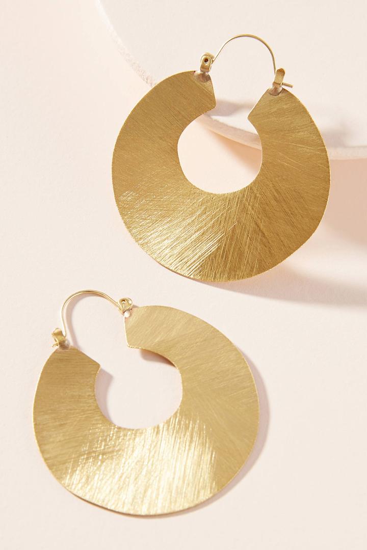 Anthropologie Cole Stitched Hoop Earrings