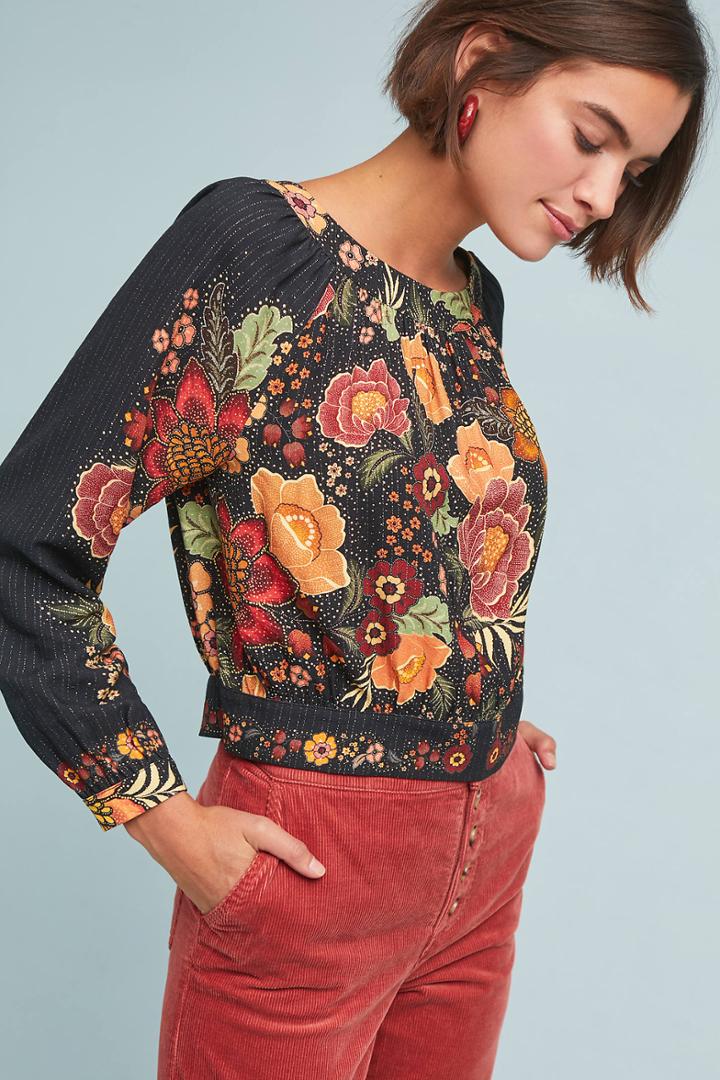 Farm Rio For Anthropologie Farm Rio Whitney Blouse