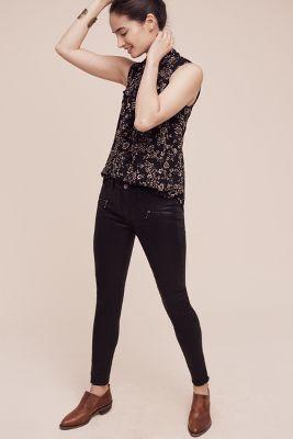 Jean Shop Heidi Coated Low-rise Skinny Jeans