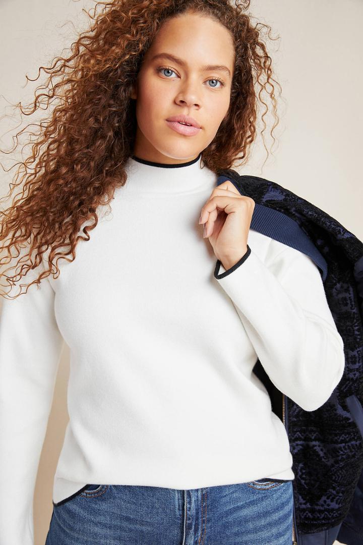 Anthropologie Ivanna Knit Mock Neck Top