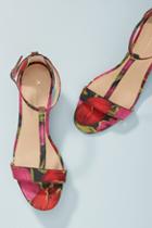 Anthropologie Floral T-strap Heels