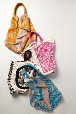 Anthropologie Monogram Knit Tote