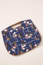 Anthropologie Floral Grid Beaded Clutch