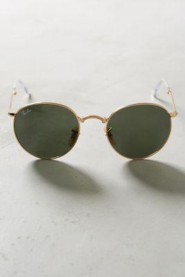 Ray-ban Round Folding Sunglasses Gold